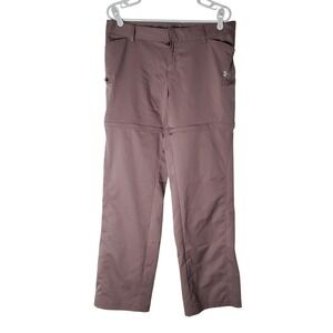 Under Armour Women's Size‎ 12 Convertible Zip Off Cargo Pants HeatGear Mauve